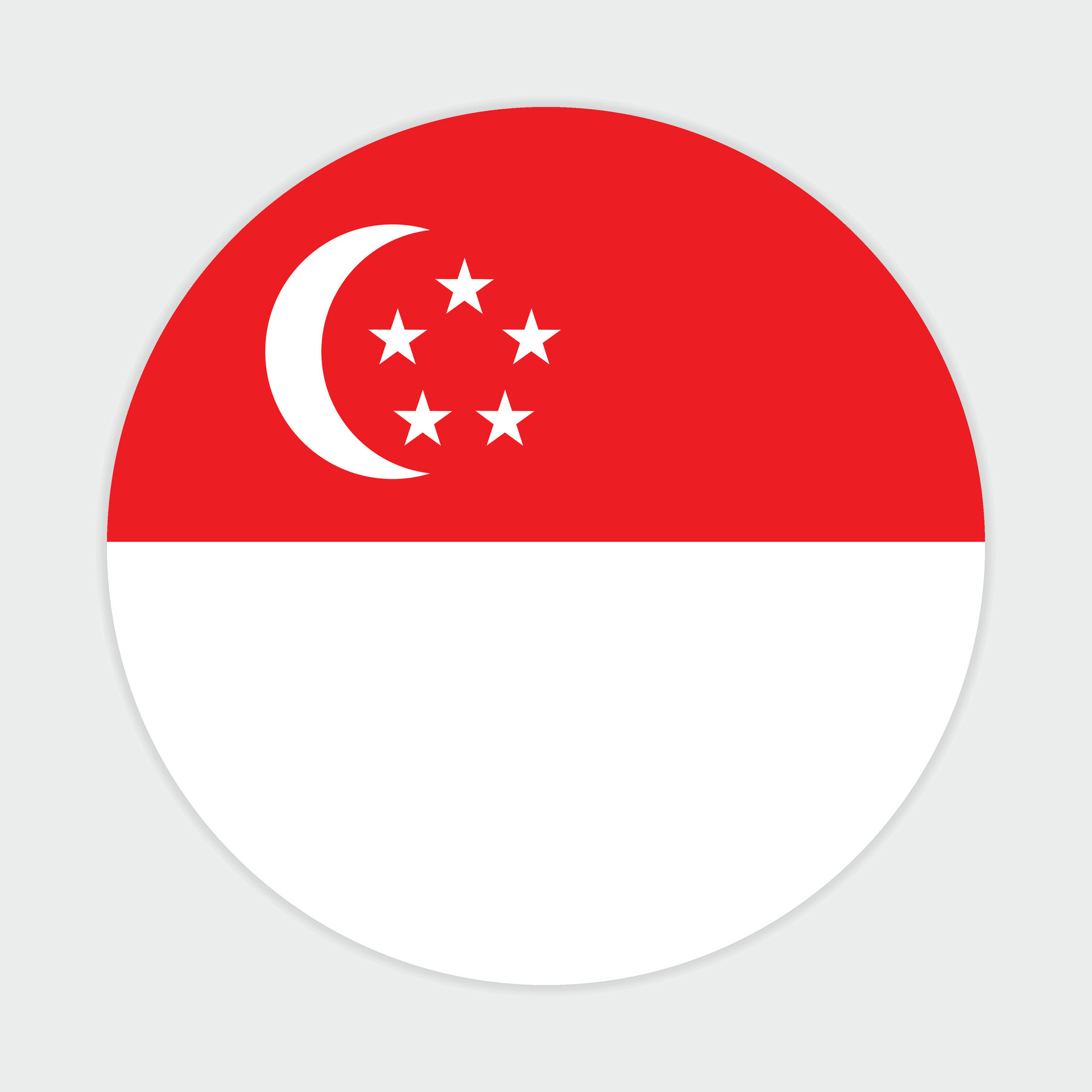 singapore flag icon design singapore circle flag round of singapore flag free vector