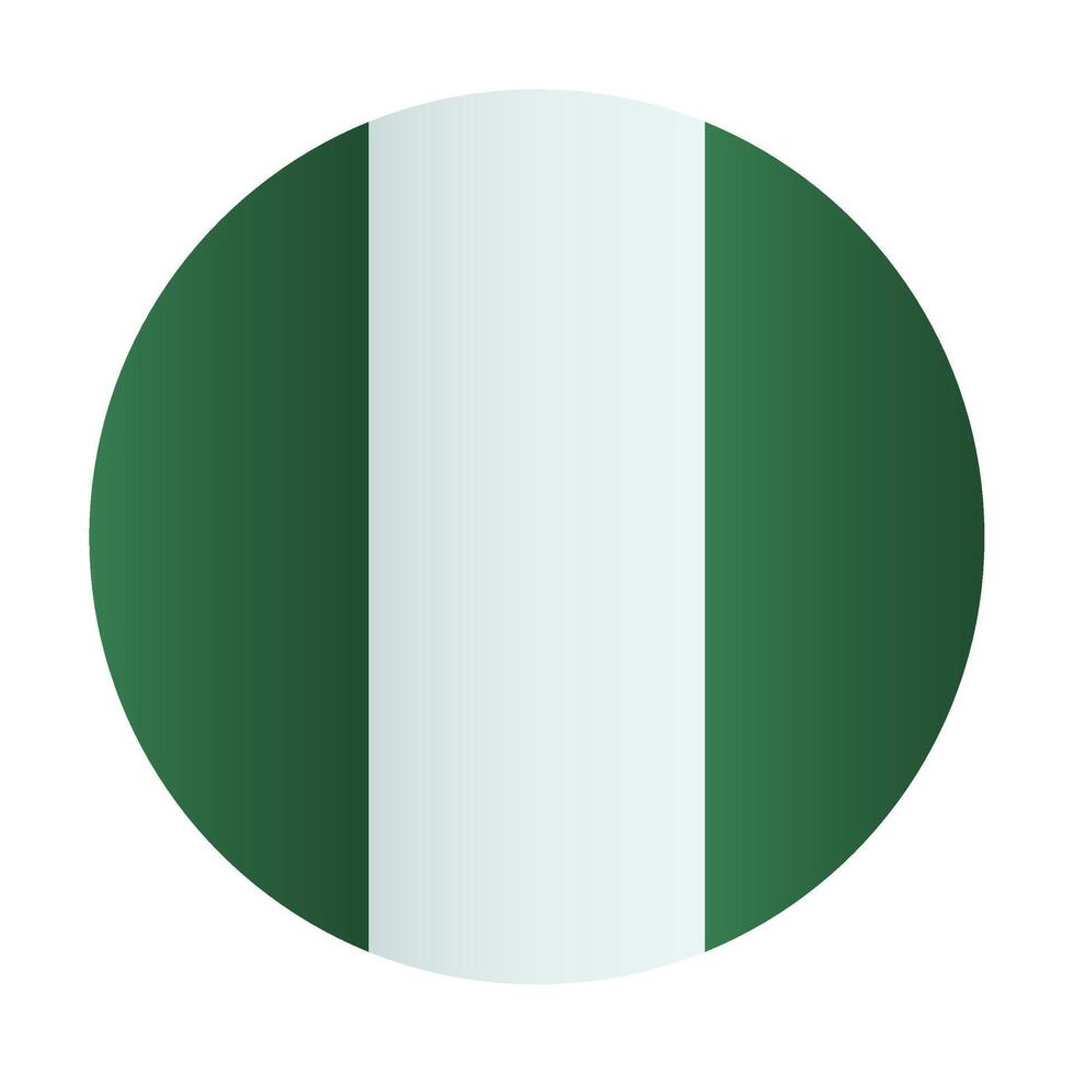 nigeria national flag circle flag badge icon vector